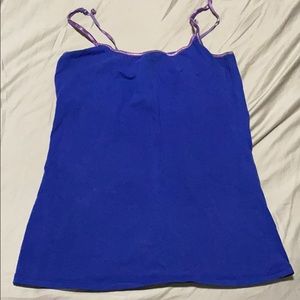 Charlotte Russe Cami Tank Built-In Bra Blue